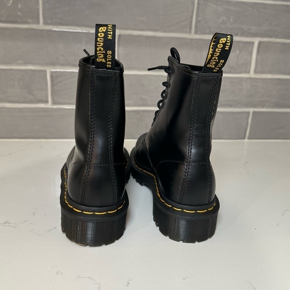 NWOB Dr. Martens 1460 Smooth Leather Lace Up Boots Black with Yellow Accents main image 15